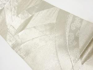 アンティーク　波取りに菊模様織出し袋帯（材料）